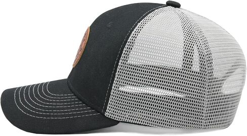 Waldeal Worlds Best Grandpa Trucker Hat with Leather Patch, Adjustable Grandfather Mesh Snapback Baseball Cap for Men Black in Saudi Arabia