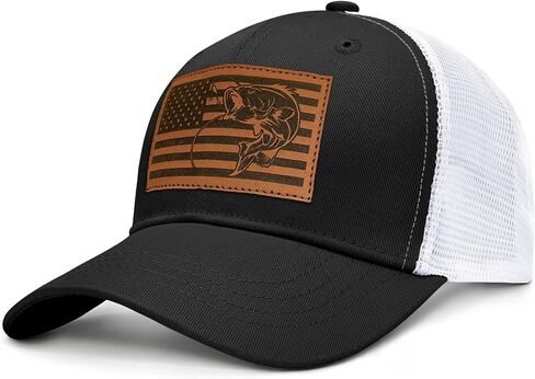 Fishing Hat Fishing Gifts for Men Bass Fish Flag Gear Accessories Stuff Trucker Hat Snapback Baseball Cap in Saudi Arabia