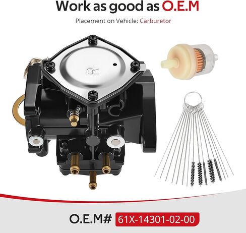 JAVIK Carburetor Carb With Fuel Filter Clean Brushes For Yamaha Mikuni 44MM Personal Watercraft Super Jet FX-1 WaveRunner WaveRaider WaveBlaster 650 700 1990-1997 O.E.M# 61X-14301-02-00 in Kuwait