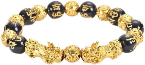 Feng Shui Bracelet, Black Obsidian Pixiu Bracelet for Wealth, for Men Women with Gift Box in Saudi Arabia