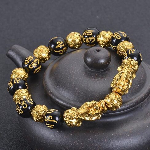 Feng Shui Bracelet, Black Obsidian Pixiu Bracelet for Wealth, for Men Women with Gift Box in Saudi Arabia