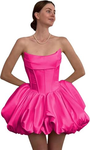 Mollyevers Short Corset Satin Homecoming Dresses for Teens 2025 Ruched Strapless Cocktail Party Dress in Kuwait