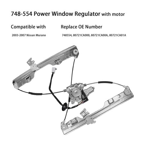 منظم نوافذ الطاقة لجانب السائق الأيسر الأمامي مع مجموعة محرك، لنيسان مورانو 2003-2007، بديل لـ 748-554 in Kuwait