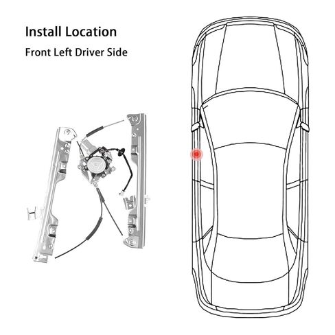 منظم نوافذ الطاقة لجانب السائق الأيسر الأمامي مع مجموعة محرك، لنيسان مورانو 2003-2007، بديل لـ 748-554 in Kuwait