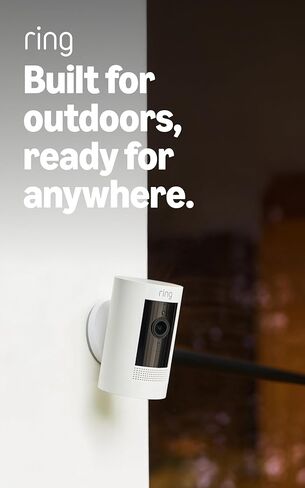 Ring Outdoor Cam (Stick Up Cam) | Weather-Resistant Outdoor Camera, Live View, Color Night Vision, Two-Way Talk, Motion alerts, Works with Alexa | White in Kuwait