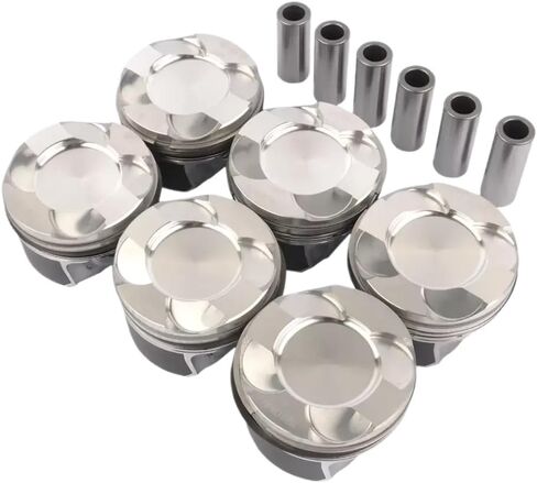 6Pcs Pistons And Rings Set STD 22mm 84+0.5mm 11258619196 Compatible With F10 F20 F30 F80 M135i M235i X3 X5 X6 N55B30A Engine in Saudi Arabia