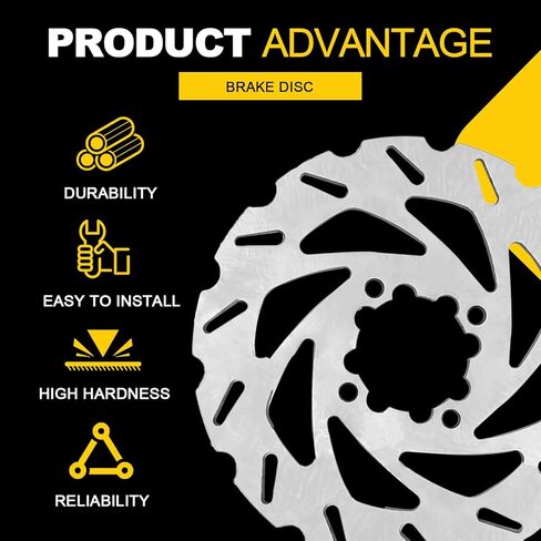 220MM Rear Brake Rotor Disc ATV Compatible with Yamaha Banshee 350, Blaster 200, Raptor 660R, Warrior 350 & Wolverine 350 | Replaces OEM 2XJ-25831-50-00, 2GU-25831-51-00 in Kuwait