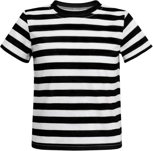 Boys Striped T Shirt, Pugsley Addams Shirt, Kid's Halloween Costumes, Mime, Bank Robber T-Shirts in Kuwait