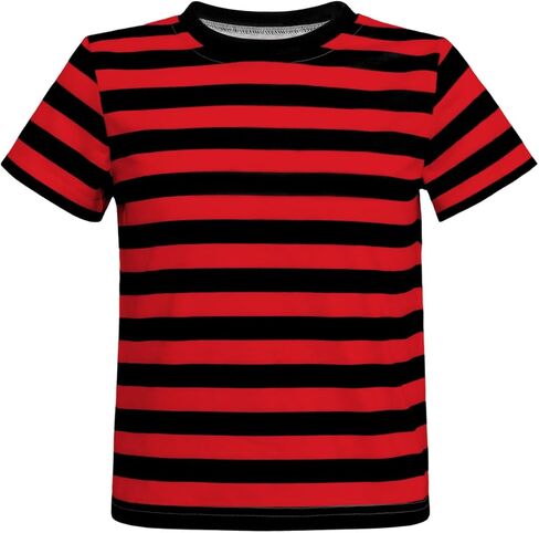 Boys Striped T Shirt, Pugsley Addams Shirt, Kid's Halloween Costumes, Mime, Bank Robber T-Shirts in Saudi Arabia