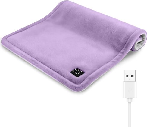 USB Small Heating Pad, 5V Portable Heated Travel Blanket Pads Heat Settings & Auto Shut Off, Moist & Dry Hot Therapy for Pain Relief Abdomen Cramps (12"x 12") (No Power Bank) in Kuwait
