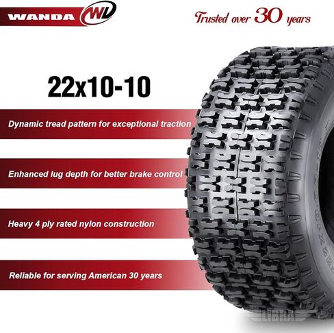 WANDA 2 New ATV Tires 22X10-10 22x10x10 4PR - 10047 in Saudi Arabia
