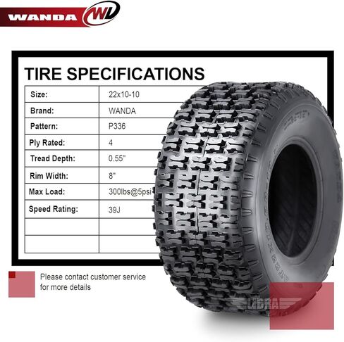 WANDA 2 New ATV Tires 22X10-10 22x10x10 4PR - 10047 in Saudi Arabia