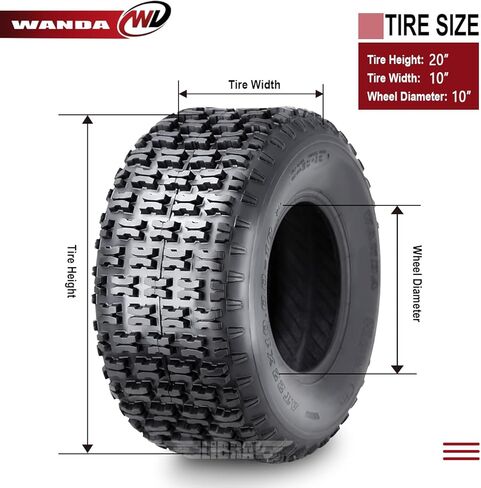 WANDA 2 New ATV Tires 22X10-10 22x10x10 4PR - 10047 in Saudi Arabia