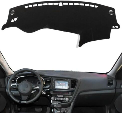 Car Dashboard Cover Anti-Scratch Dash Cover Interior Dash Covers - for KIA Optima / K5 2010-2015 Third Generation (TF), Black(Red Edge), Left Hand Drive in Saudi Arabia