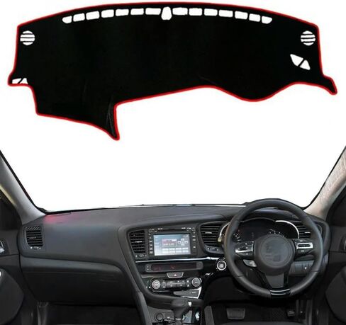 Car Dashboard Cover Anti-Scratch Dash Cover Interior Dash Covers - for KIA Optima / K5 2010-2015 Third Generation (TF), Black(Red Edge), Left Hand Drive in Saudi Arabia
