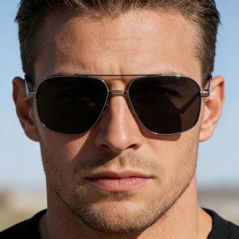 XXL Oversized Polarized Aviator Sunglasses for Big Heads Men - Extra Large Wide Frame (158mm) with UV400 Protection in Saudi Arabia