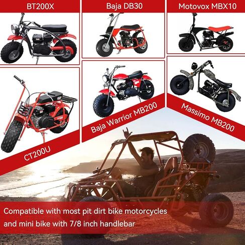 22mm Twist Throttle Accelerator Handle Grips, 50 80 90 110 125 140 150 200cc Pit Bike Dirtbike Set, Handle Grip + Cable + Throttle Clamp + Flameout Switch in Saudi Arabia