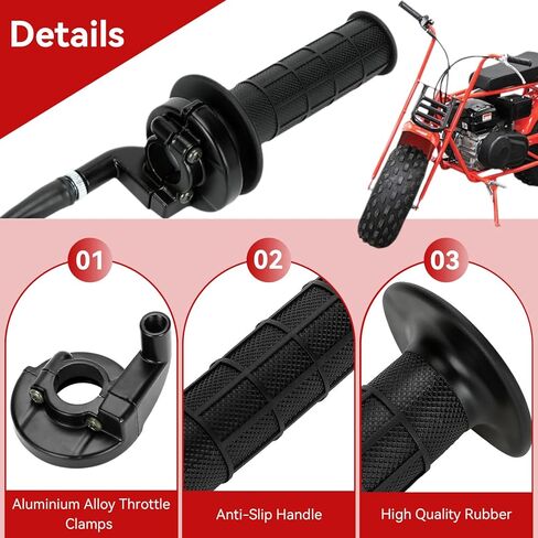 22mm Twist Throttle Accelerator Handle Grips, 50 80 90 110 125 140 150 200cc Pit Bike Dirtbike Set, Handle Grip + Cable + Throttle Clamp + Flameout Switch in Saudi Arabia