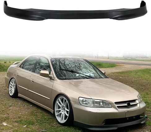 Front Bumper Lip Compatible with 1998-2002 Honda Accord 4-Door Sedan, Unpainted Black Type R Polyurethane Front Lower Chin Spoiler Protector, 1 PC in Kuwait