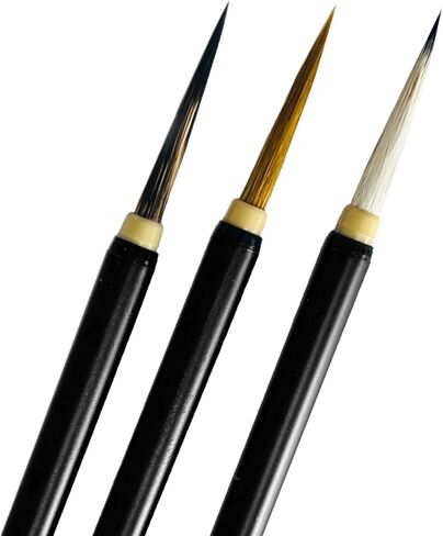 مجموعة 3 قطع من فرش الرسم الصيني لرسم خطوط طيور الزهور، جيدة الصنع وفعالة في أعمال الألوان المائية والخط، مناسبة للأوراق والمناظر الطبيعية in Kuwait