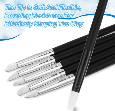 15pcs Silicone Paint Brush Professional Silicone Rubber Tip Paint Pens Brushes Silicon Color Shapers Brushes Flexible Clay Carving Tools Sculpting Tool for Drawing Sculpture Nail Design（3mm/5mm/8mm） in Saudi Arabia