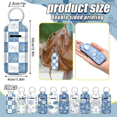 Ctosree 20 Pcs Ocean Seashell Party Favors Seashell Bow Lipstick Holder Keychain Gifts Bulk Ocean Coquette Lip Balm Holder Keychain for Summer Beach Coastal Wedding Birthday Party Favors in Saudi Arabia