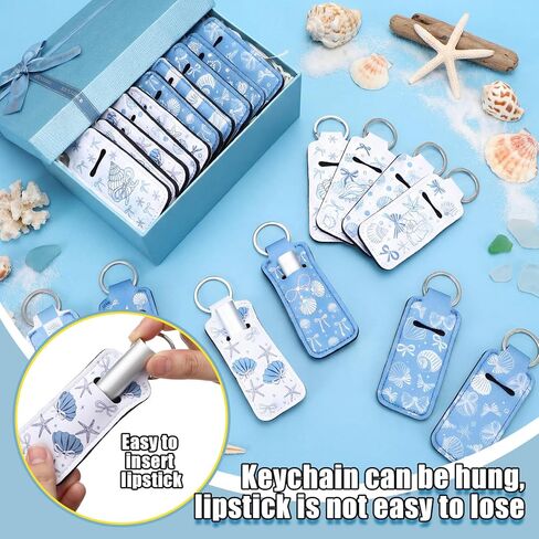 Ctosree 20 Pcs Ocean Seashell Party Favors Seashell Bow Lipstick Holder Keychain Gifts Bulk Ocean Coquette Lip Balm Holder Keychain for Summer Beach Coastal Wedding Birthday Party Favors in Saudi Arabia