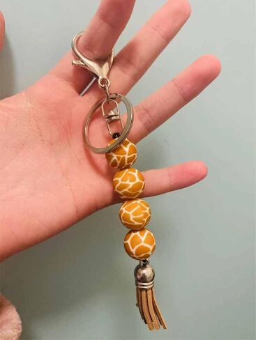 Lemua Giraffe Keychain Giraffe Gifts for Women Men Girls Boys Silicone Bead Giraffe Lover Key Chain for Backpack Handbag Bag Charm in Saudi Arabia