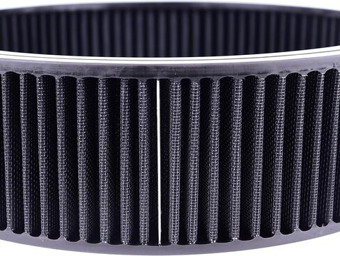 14"x4" Air Cleaner Air Filter Element Round Replacement Washable Reusable Compatible with Chevrolet Buick Ford GMC Mopar Oldsmobile Pontiac Cotton Fiber High Flow (Black) in Kuwait