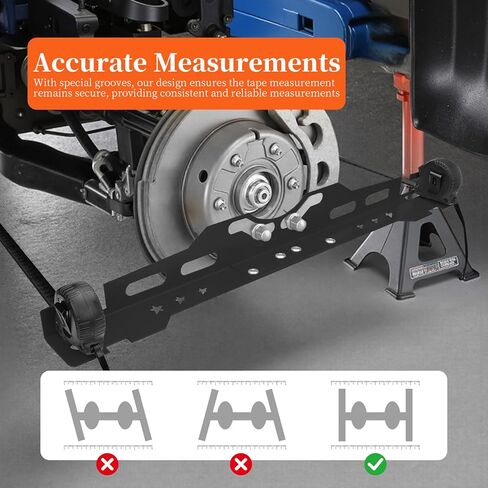 قطعتان من لوحات أدوات محاذاة أصابع القدم، لوحة أدوات محاذاة أصابع القدم مع قطعتين من شريط القياس، مع فتحات تعليق - قياسات سريعة ودقيقة، مناسبة للمركبات المختلفة (يتطلب الاتصال) أسود in Kuwait
