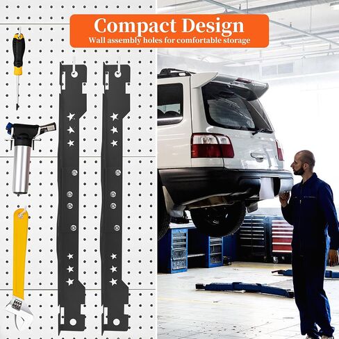 قطعتان من لوحات أدوات محاذاة أصابع القدم، لوحة أدوات محاذاة أصابع القدم مع قطعتين من شريط القياس، مع فتحات تعليق - قياسات سريعة ودقيقة، مناسبة للمركبات المختلفة (يتطلب الاتصال) أسود in Kuwait