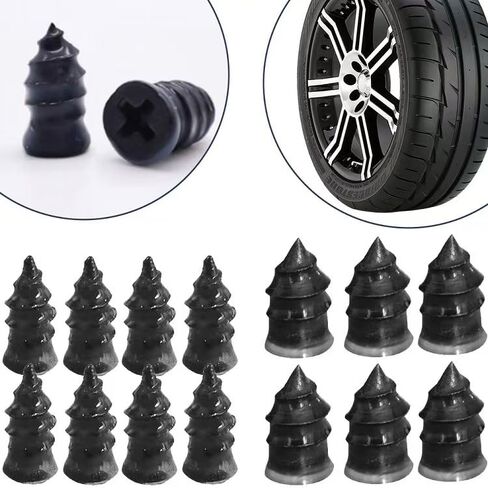 70Pcs Premium Tire Repair Rubber Nail Kit, Tire Repair Rubber Nails,2Size Tire Repair Screws with Screwdriver Tool, tire Repair kit Perfect for Car, Motorcycle, Truck, Bicycle in Kuwait
