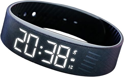 Vibrating Alarm Wristband with 2 Alarm Clocks, Light-Up Display Wrist Alarm Clock Vibrating for Sports Timekeeping and Sleep, Alarm Clock Watch for Students and Sports Enthusiasts (Black) in Saudi Arabia