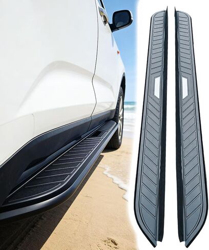 لوحات الجري لسيارة Toyota 4Runner 2025 2026، خطوات جانبية ثابتة من الألومنيوم، لا يوجد طقم مسامير مثقاب، ملحقات سيارات الدفع الرباعي للوحة السكك الحديدية باللون الأسود (قطعتان) (مجموعة واحدة) (MF) in Saudi Arabia