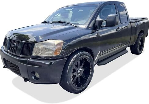 Tuxtreme 6-inch (Black Powder Coated Flat Style) Running Boards Nerf Bars Side Steps Compatible with Nissan Titan 2004-2024 King Cab (Exclude 2016 Models) & Titan XD 17-19 in Kuwait