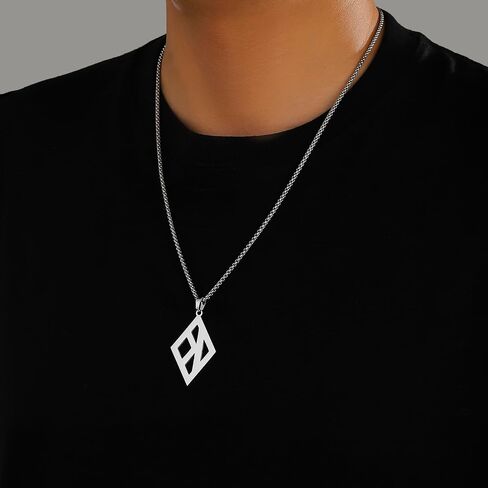 K Fraternity Greek Necklace Jewelry Stainless Steel KAP Pendant Silver Necklace for Men in Kuwait