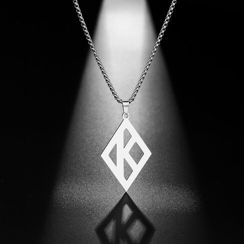 K Fraternity Greek Necklace Jewelry Stainless Steel KAP Pendant Silver Necklace for Men in Kuwait