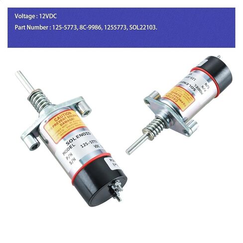 Fuel Shut Off 125-5773 8C-9986 Fit for Caterpillar Engine SR4 3204 3304 3304B 3306 3306B 3306C HT400-2 Terminals 12VDC in Kuwait