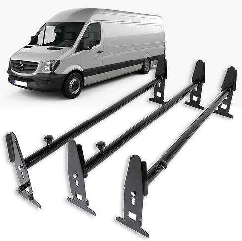SCITOO Roof Rack Crossbars for Chevy Express for Dodge for Ford for GMC 77" 3 Bars Black Vehicle Specific in Saudi Arabia