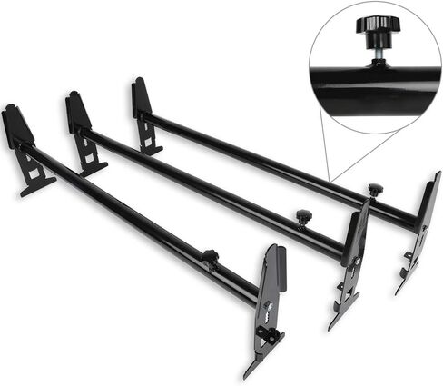 SCITOO Roof Rack Crossbars for Chevy Express for Dodge for Ford for GMC 77" 3 Bars Black Vehicle Specific in Saudi Arabia
