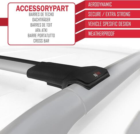 Compatible with Nissan Quest 2011-2017 Fly Model Car Roof Rack Cross Bar Grey Aluminium 2 Bars in Saudi Arabia
