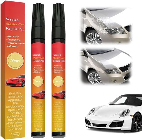 2 Pcs All Cars Magic Pen for Car Scratches, 2026 New Upgrade Magic Car Scratch Removal Pen, Weatherproof Touch Up Paint Pen for Cars, Car Paint Scratch Remover Pen, Fits All Car Colors in Saudi Arabia