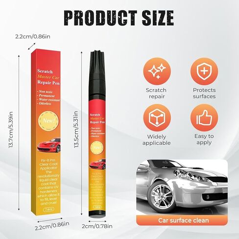 2 Pcs All Cars Magic Pen for Car Scratches, 2026 New Upgrade Magic Car Scratch Removal Pen, Weatherproof Touch Up Paint Pen for Cars, Car Paint Scratch Remover Pen, Fits All Car Colors in Saudi Arabia