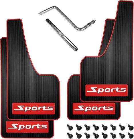 4PCS Car Mud Flaps, Soft Rubber Mudguard Fender Splash Guards for SUV/Truck/Sedan, Universal Sports Mud Flaps Guards Splash, Front & Rear Set with Hardware, Anti-Collision Design (43x23cm) in Kuwait
