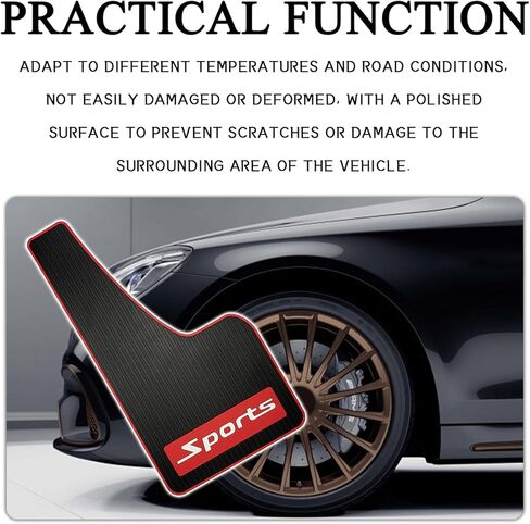 4PCS Car Mud Flaps, Soft Rubber Mudguard Fender Splash Guards for SUV/Truck/Sedan, Universal Sports Mud Flaps Guards Splash, Front & Rear Set with Hardware, Anti-Collision Design (43x23cm) in Kuwait