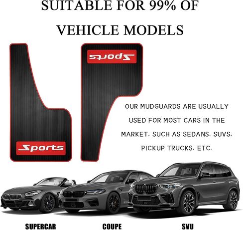 4PCS Car Mud Flaps, Soft Rubber Mudguard Fender Splash Guards for SUV/Truck/Sedan, Universal Sports Mud Flaps Guards Splash, Front & Rear Set with Hardware, Anti-Collision Design (43x23cm) in Kuwait