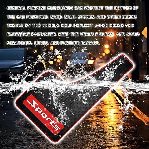 4PCS Car Mud Flaps, Soft Rubber Mudguard Fender Splash Guards for SUV/Truck/Sedan, Universal Sports Mud Flaps Guards Splash, Front & Rear Set with Hardware, Anti-Collision Design (43x23cm) in Kuwait