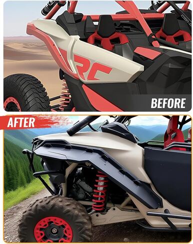 مجموعة مشاعل خلفية ممتدة XXL واسعة لـ Can-Am Maverick X3/Max جميع موديلات 2017-2025، ملحقات واقيات الطين لـ Maverick 1000/Max 2014-2017، استبدال #715002973 (4 قطع) in Kuwait