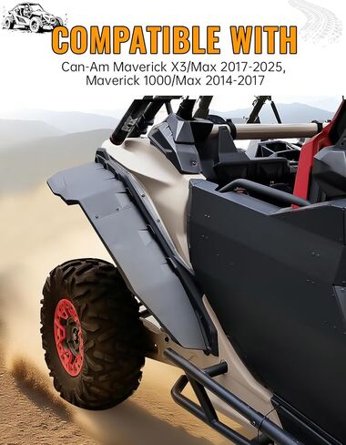 مجموعة مشاعل خلفية ممتدة XXL واسعة لـ Can-Am Maverick X3/Max جميع موديلات 2017-2025، ملحقات واقيات الطين لـ Maverick 1000/Max 2014-2017، استبدال #715002973 (4 قطع) in Kuwait