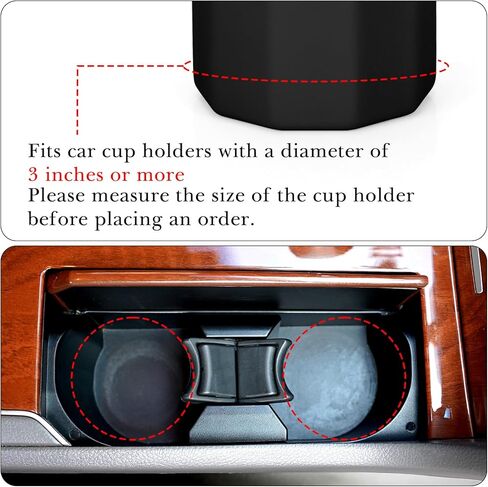 Car Cup Holder Sunglasses Stand, Extra Large Black Soft Silicone Eyewear Organizer with Plush Lined, Vehicle Sun Shades Easy Access Storage, Scratch Protection in Saudi Arabia